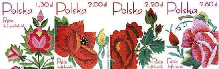 Róże w hafcie polskim